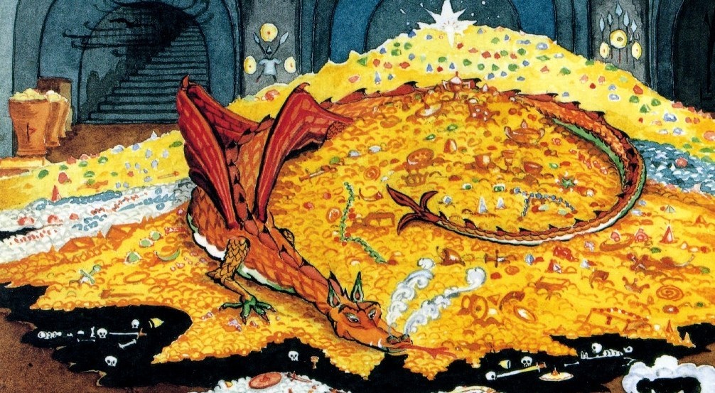 header image dragon with gold